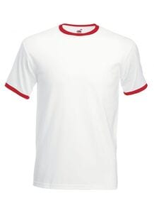 Fruit of the Loom SC245 - Ringer T (61-168-0) White/Red