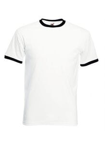 Fruit of the Loom SC245 - Ringer T (61-168-0) White/Black