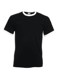 Fruit of the Loom SC245 - Ringer T (61-168-0) Black/White