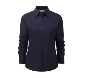 Russell Collection JZ34F - Women's Poplin Shirt Navy