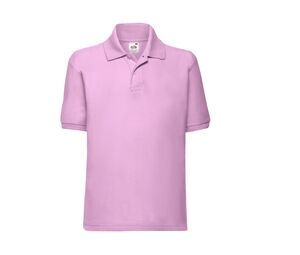 Fruit of the Loom SC3417 - Children's long-sleeved polo shirt Light Pink