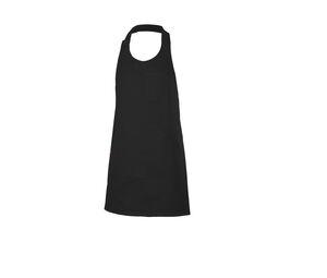 VELILLA V4212 - Short buttoned bib apron Black