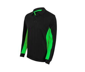 VELILLA V5514 - TWO-TONE POLO SHIRT LONG SLEEVES Black / Lime