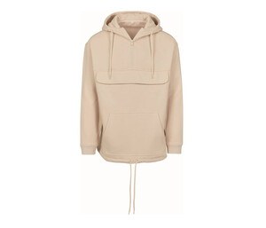 Build Your Brand BY098 - Hooded man Hooded zip neck Sand